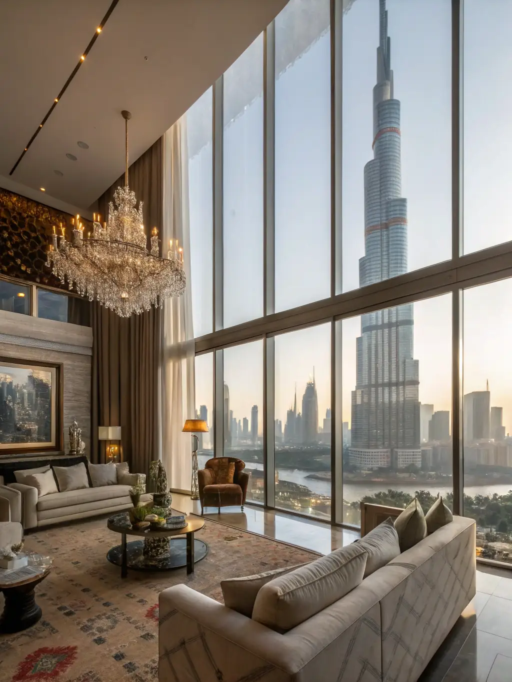 An interior shot of a well-maintained luxury apartment in Dubai, highlighting property management services.